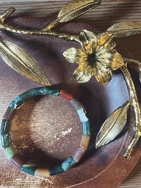 Indian Agate Stone Bead Stretch Bracelet - Women's Jewelry